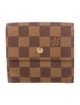 Louis Vuitton Damier Ebene Pattern Coated Canvas Elise Wallet