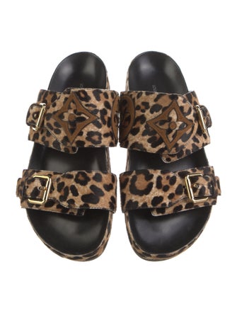 Louis Vuitton Monogram Giant Pattern Ponyhair Slides