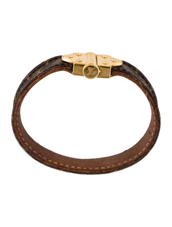 Louis Vuitton Leather Nano Monogram Wrap Bracelet