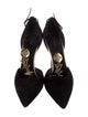 Louis Vuitton Suede Crystal Embellishments T-Strap Pumps