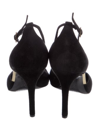 Louis Vuitton Suede Crystal Embellishments T-Strap Pumps