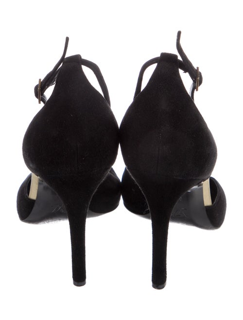 Louis Vuitton Suede Crystal Embellishments T-Strap Pumps