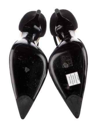 Louis Vuitton Suede Crystal Embellishments T-Strap Pumps