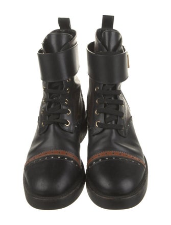 Louis Vuitton LV Monogram Leather Combat Boots