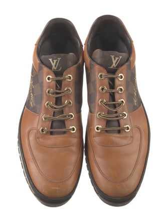 Louis Vuitton Damier Ebene Pattern Leather Sneakers