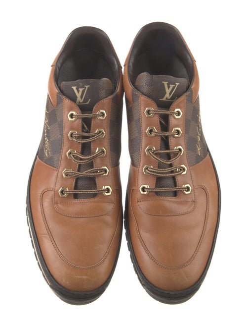 Louis Vuitton Damier Ebene Pattern Leather Sneakers
