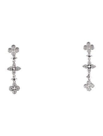 Louis Vuitton 18K Diamond Dentelle One Row Earrings