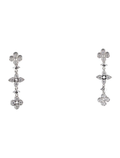 Louis Vuitton 18K Diamond Dentelle One Row Earrings