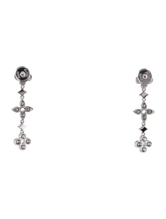 Louis Vuitton 18K Diamond Dentelle One Row Earrings