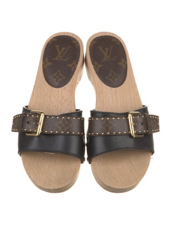 Louis Vuitton Monogram Pattern Leather Slides