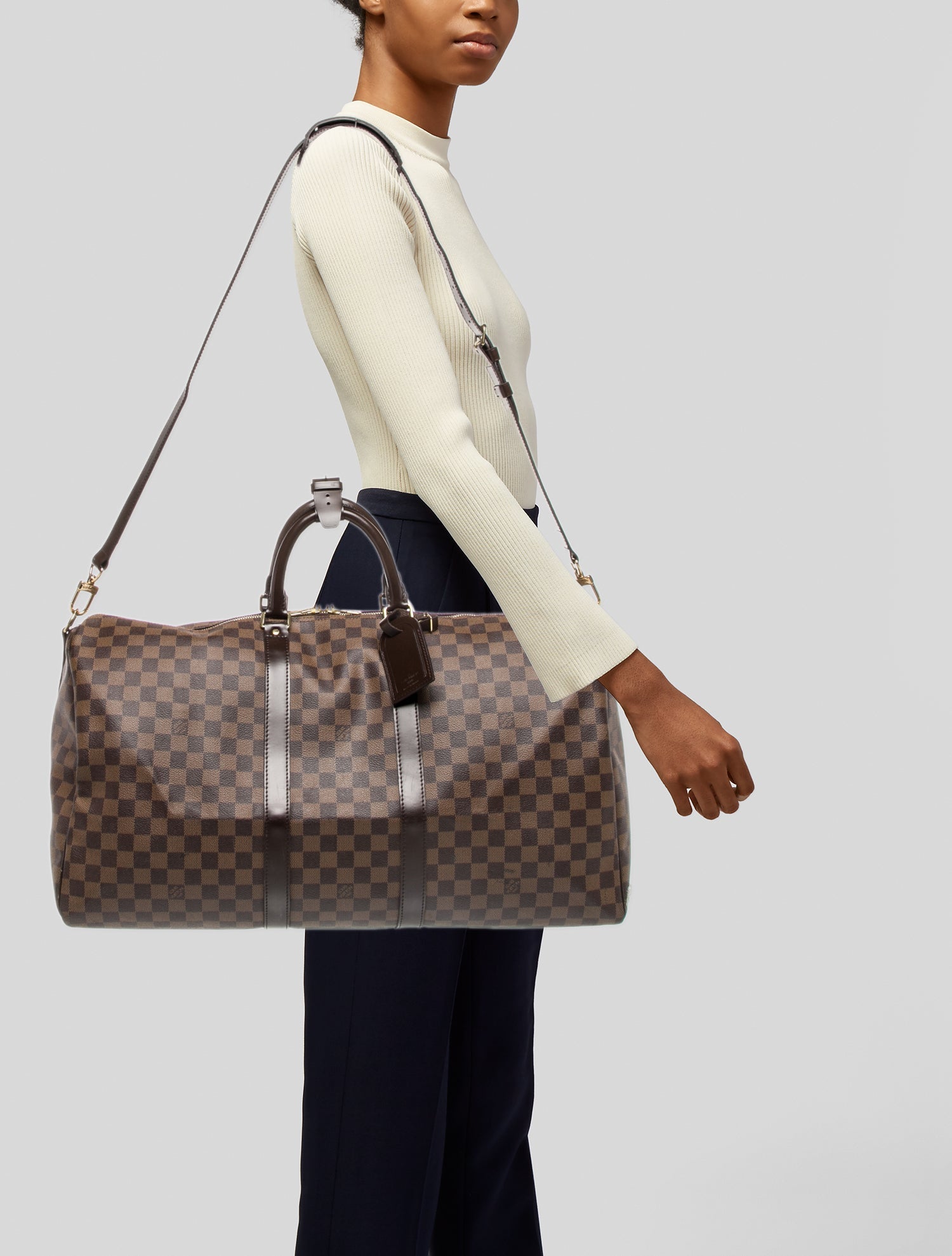 Louis Vuitton Damier Ebene Keepall Bandouliere 55 Vintage