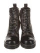 Louis Vuitton LV Monogram Leather Trim Embellishment Lace-Up Boots