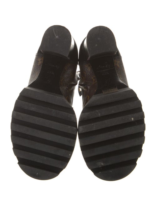 Louis Vuitton LV Monogram Leather Trim Embellishment Lace-Up Boots