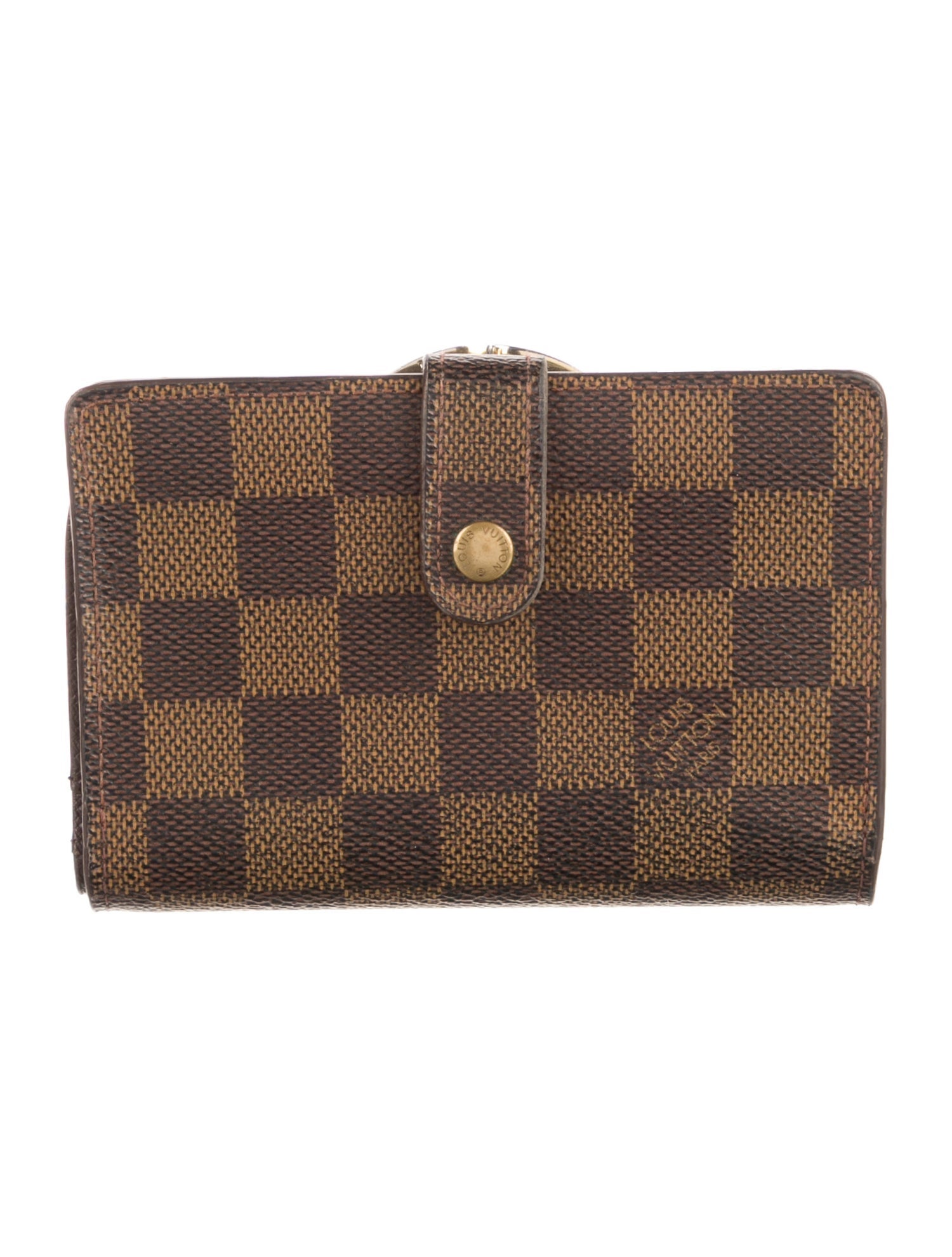 Louis Vuitton Damier Ebene Pattern Coated Canvas French Purse