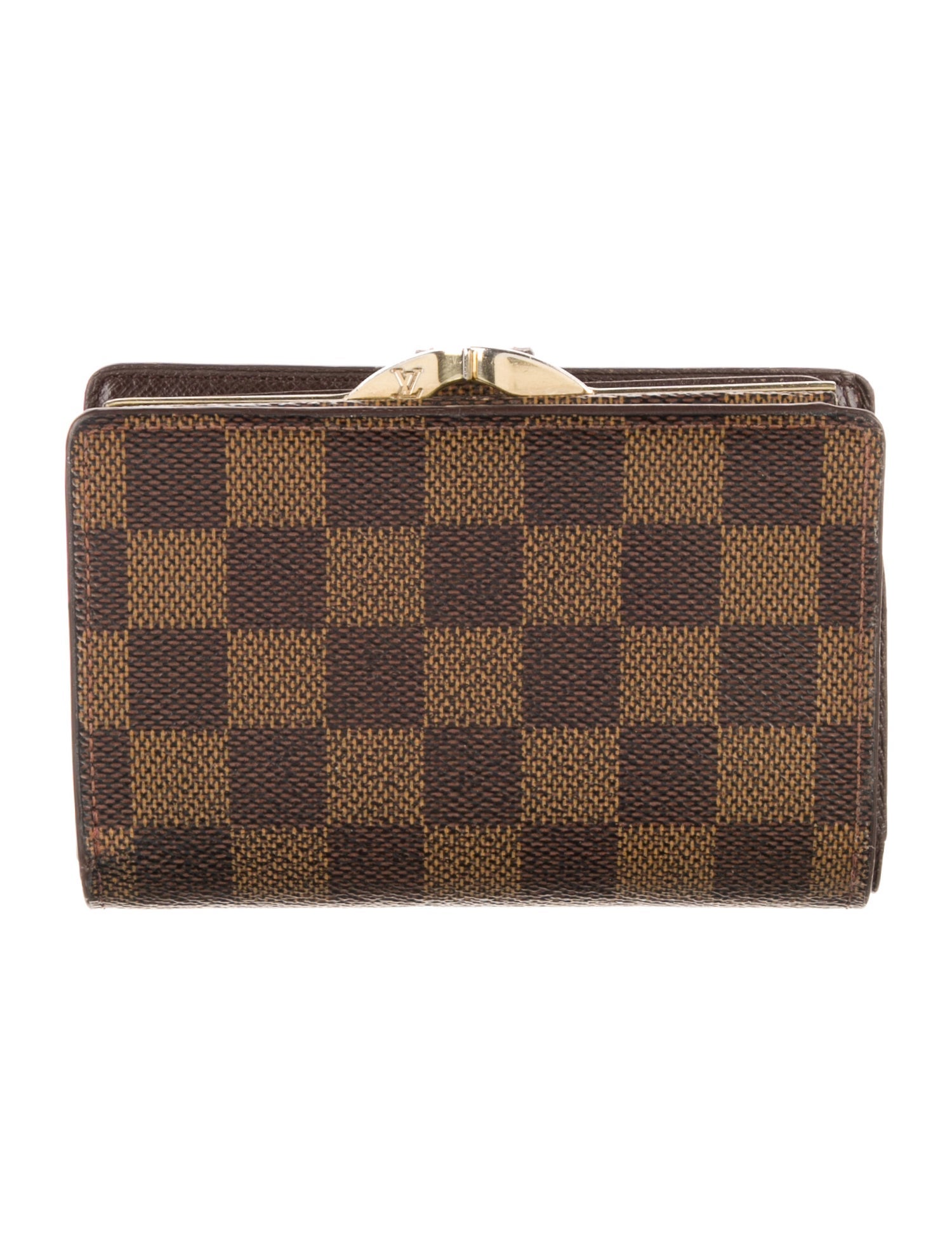 Louis Vuitton Damier Ebene Pattern Coated Canvas French Purse