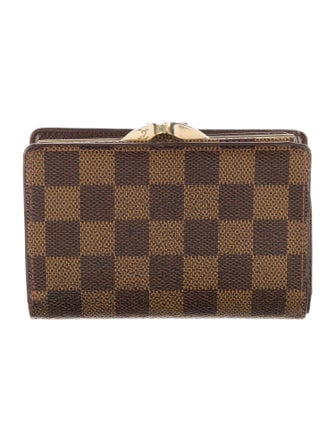 Louis Vuitton Damier Ebene Pattern Coated Canvas French Purse