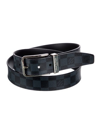 Louis Vuitton 2015 Damier Graphite Pattern Belt