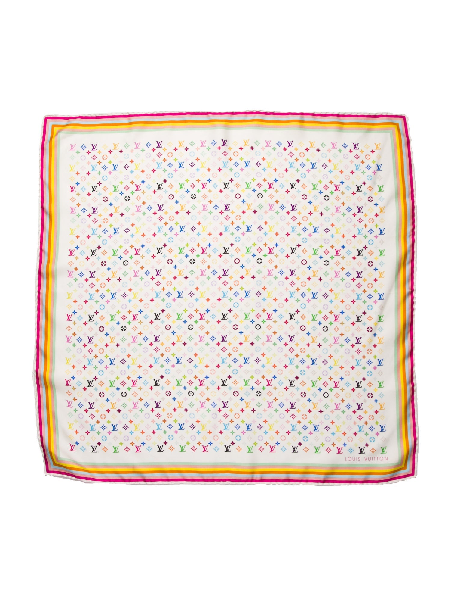 Louis Vuitton Silk Multicolore Monogram Pattern Scarf