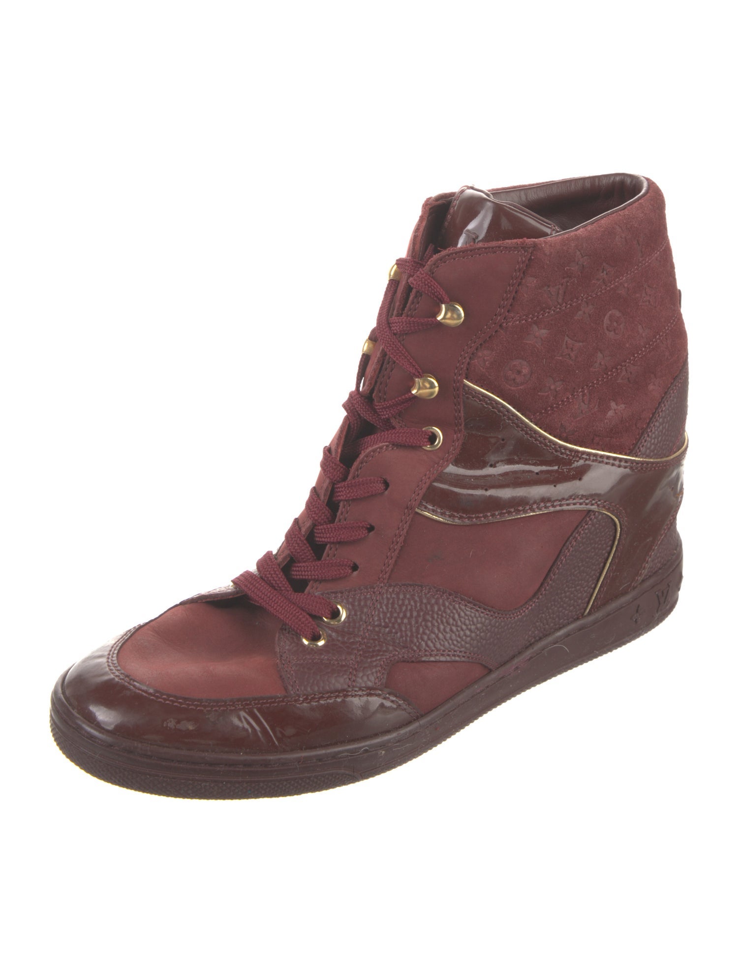 Louis Vuitton LV Monogram Leather Wedge Sneakers