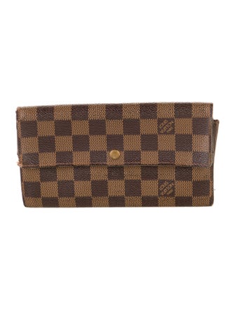 Louis Vuitton 2003 Damier Ebene Pattern Sarah Wallet