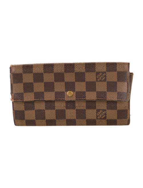 Louis Vuitton 2003 Damier Ebene Pattern Sarah Wallet