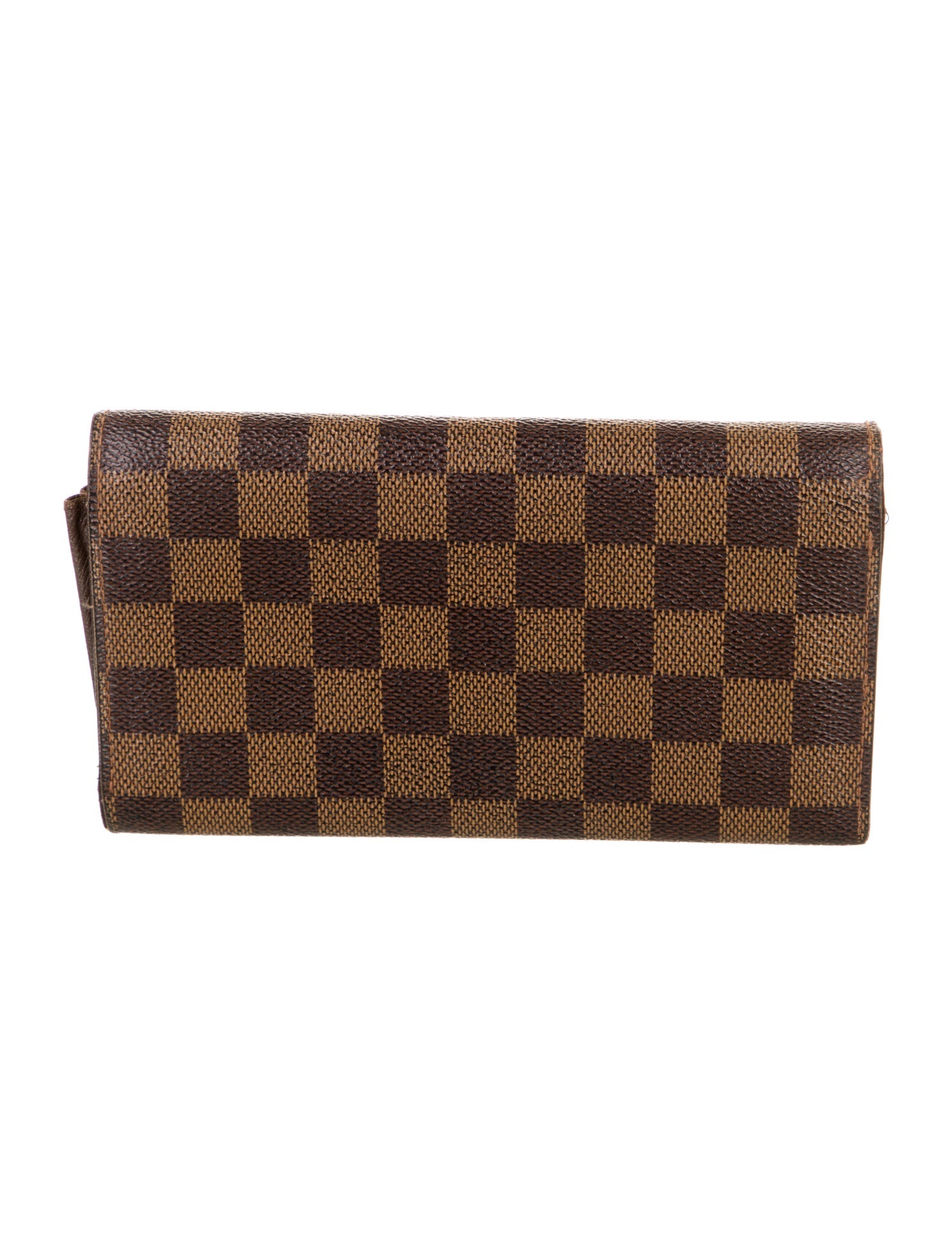 Louis Vuitton 2003 Damier Ebene Pattern Sarah Wallet