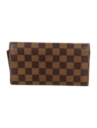 Louis Vuitton 2003 Damier Ebene Pattern Sarah Wallet