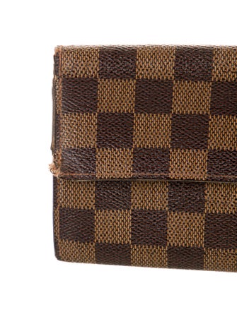 Louis Vuitton 2003 Damier Ebene Pattern Sarah Wallet