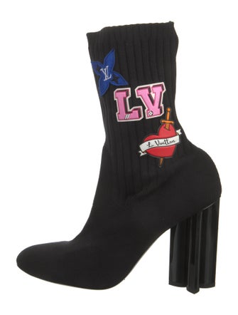 Louis Vuitton Graphic Print Embroidered Accent Sock Boots
