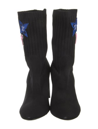 Louis Vuitton Graphic Print Embroidered Accent Sock Boots