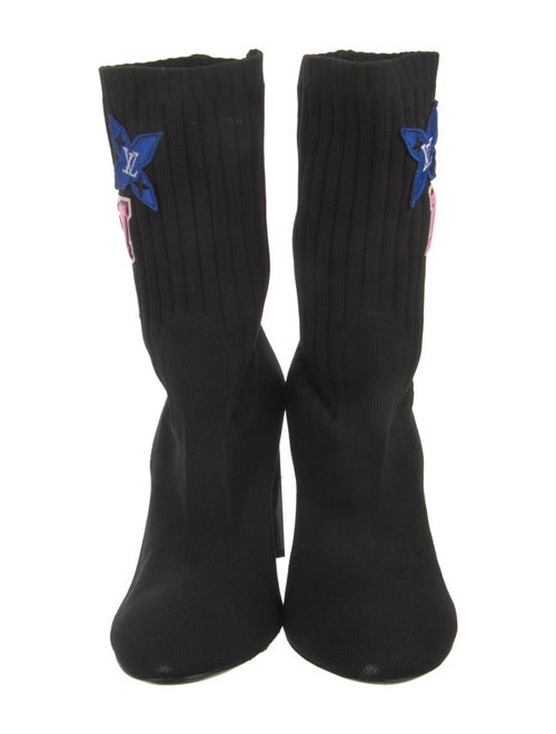 Louis Vuitton Graphic Print Embroidered Accent Sock Boots