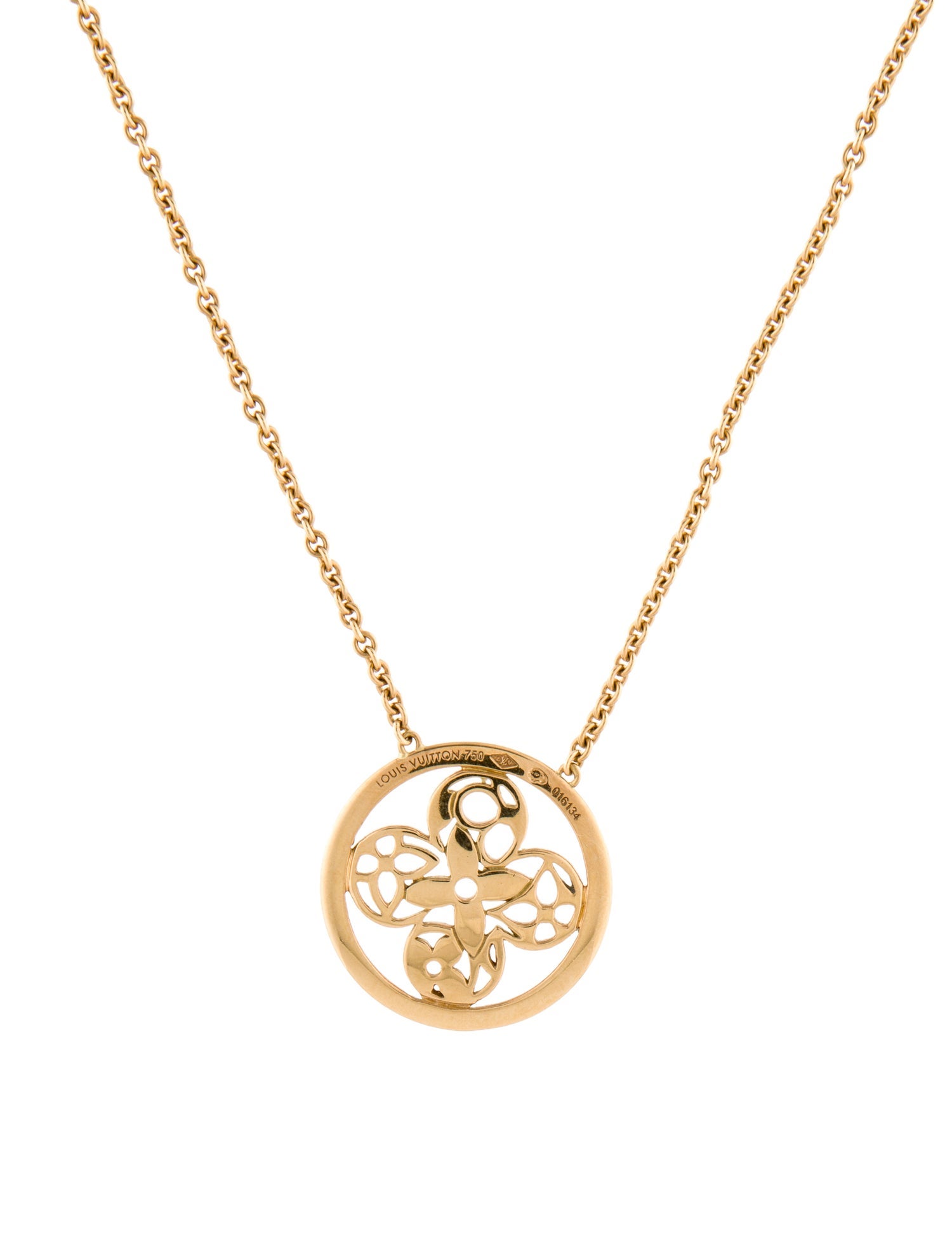 Louis Vuitton 18K Monogram Résille Pendant Necklace