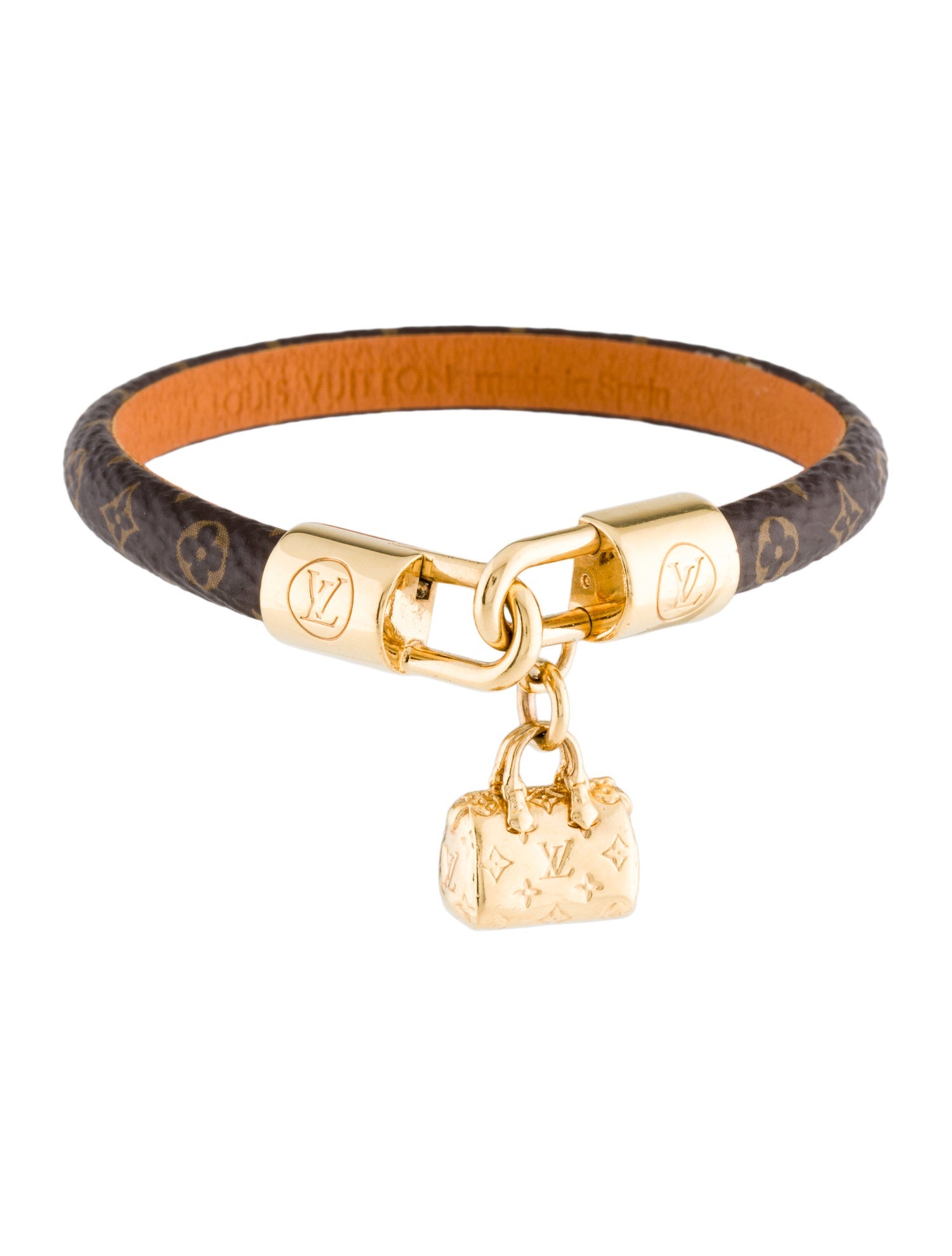 Louis Vuitton Leather Speedy Charm Bracelet