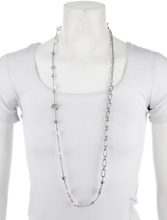 Louis Vuitton Faux Pearl LV Mix Chains Necklace