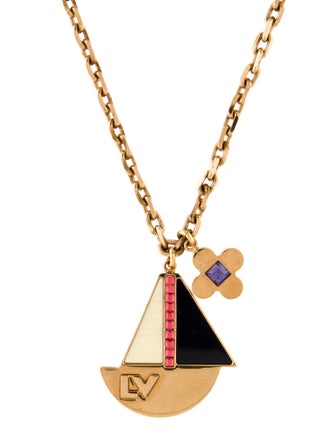 Louis Vuitton Crystal & Resin 'Float Your Boat' Pendant Necklace