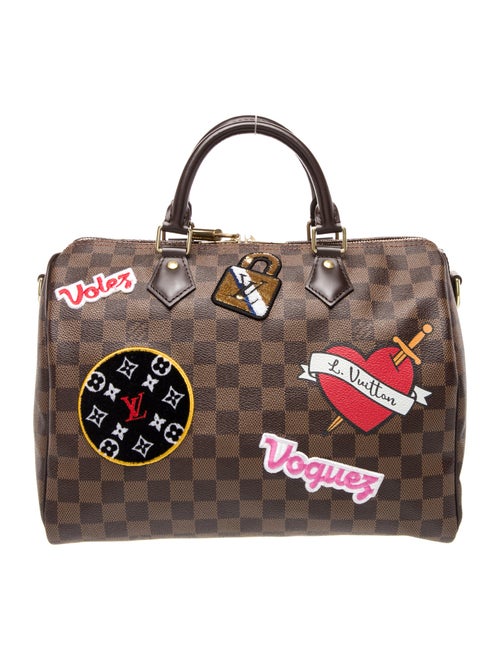 Louis Vuitton Damier Ebene Patches Speedy Bandouliere 30