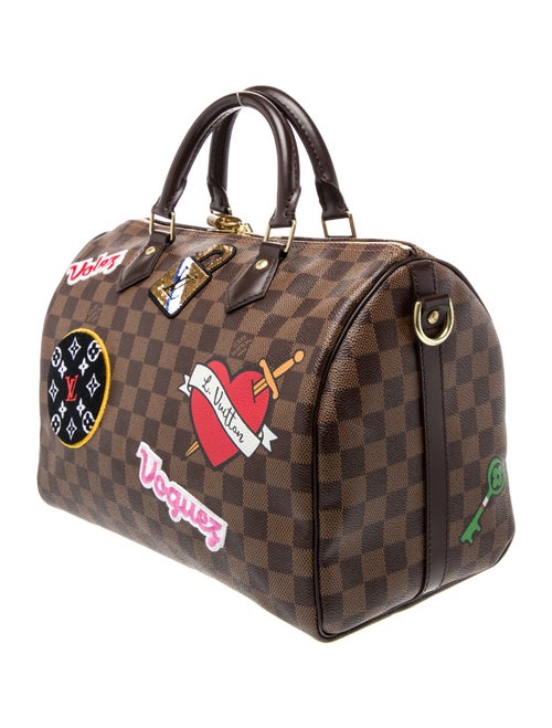 Louis Vuitton Damier Ebene Patches Speedy Bandouliere 30