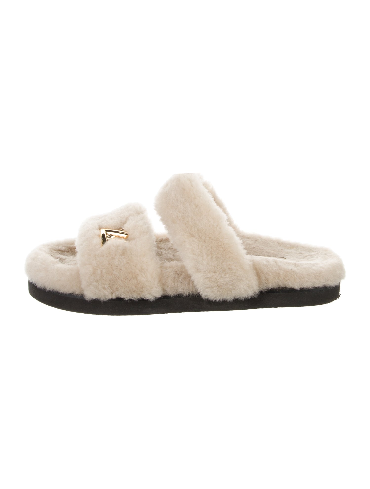 Louis Vuitton LV Monogram Faux Fur Slides