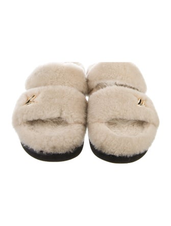 Louis Vuitton LV Monogram Faux Fur Slides