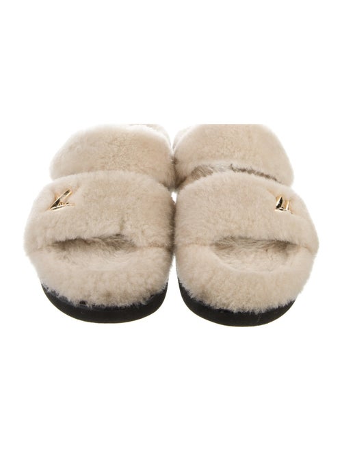 Louis Vuitton LV Monogram Faux Fur Slides
