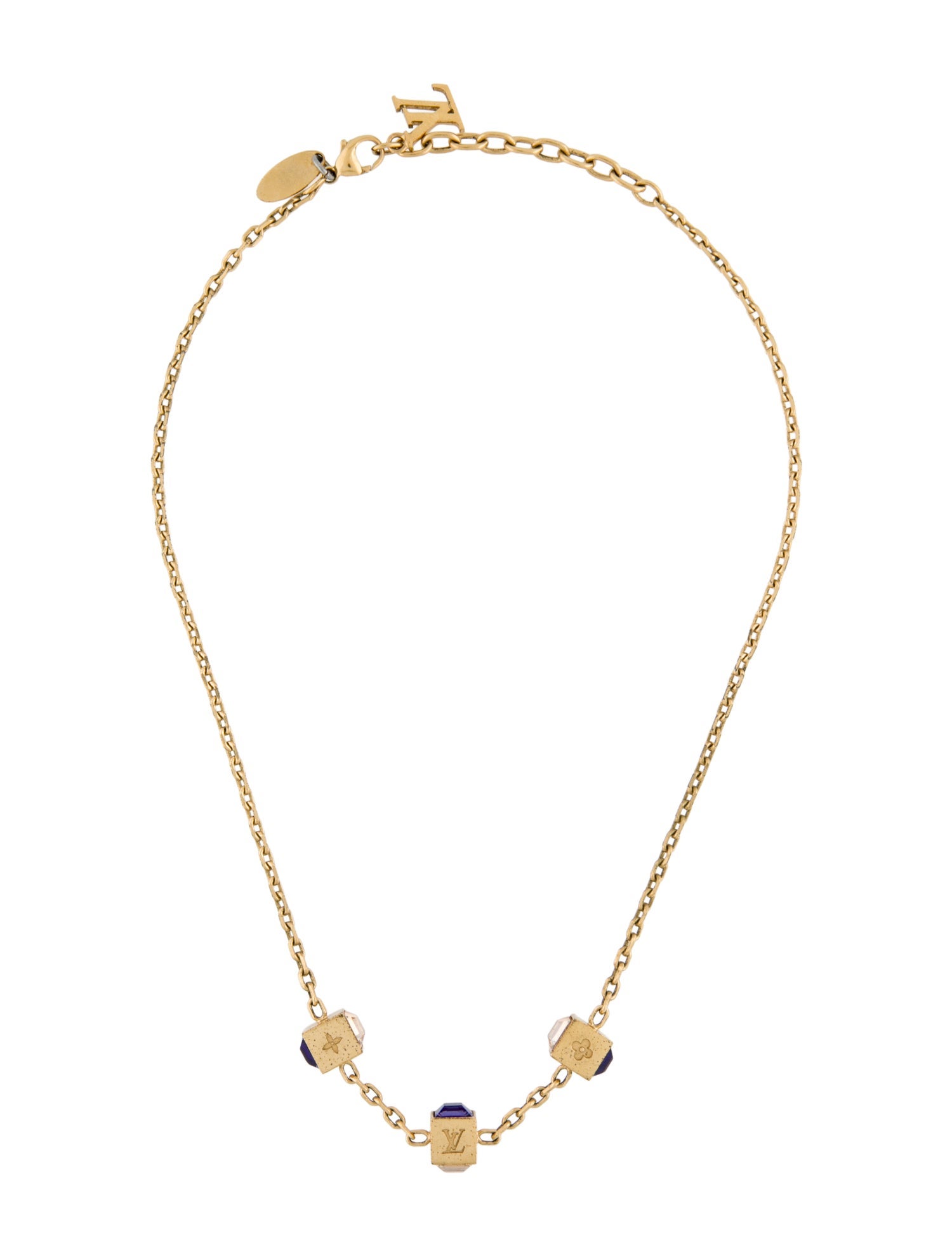 Louis Vuitton Crystal Gambles Station Necklace