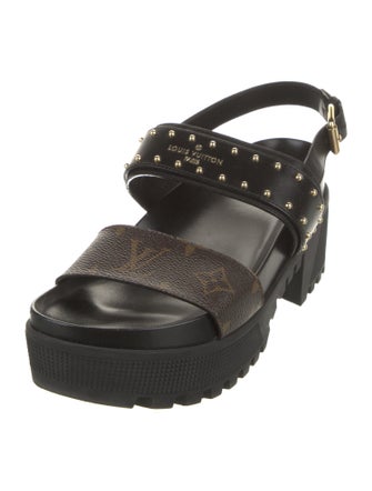 Louis Vuitton LV Monogram Leather Slingback Sandals