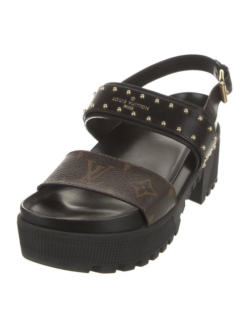 Louis Vuitton LV Monogram Leather Slingback Sandals