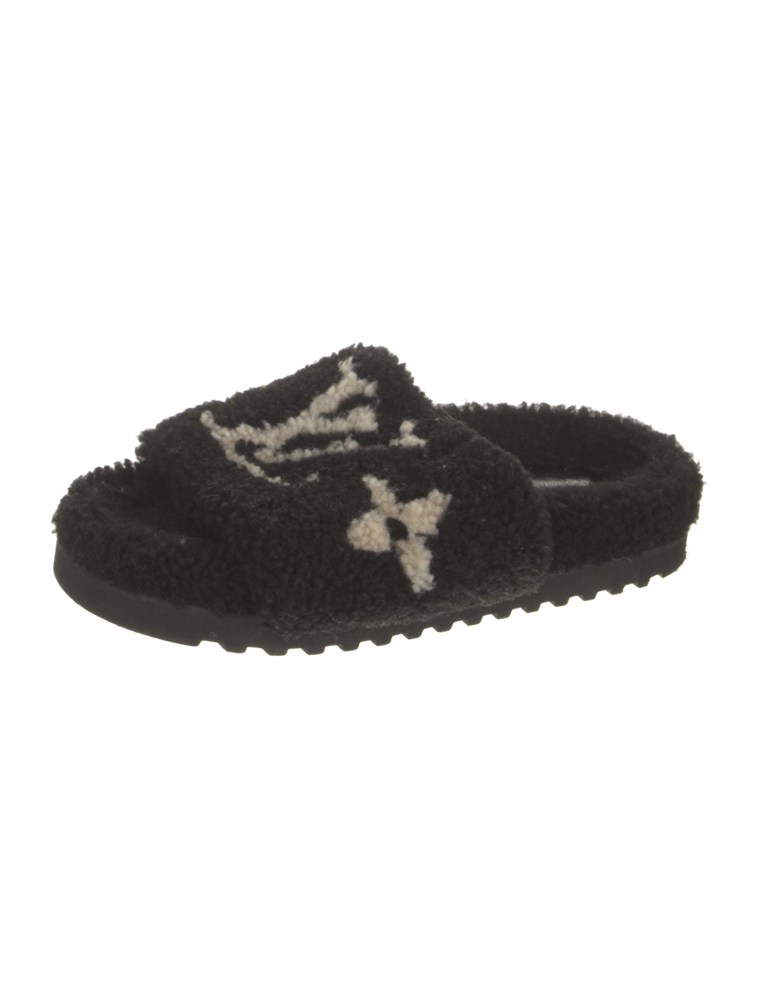 Louis Vuitton LV Monogram Shearling Slides