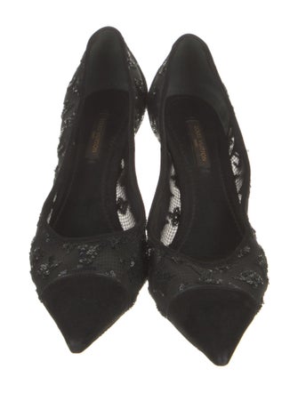 Louis Vuitton Lace Sequin Embellishments Pumps