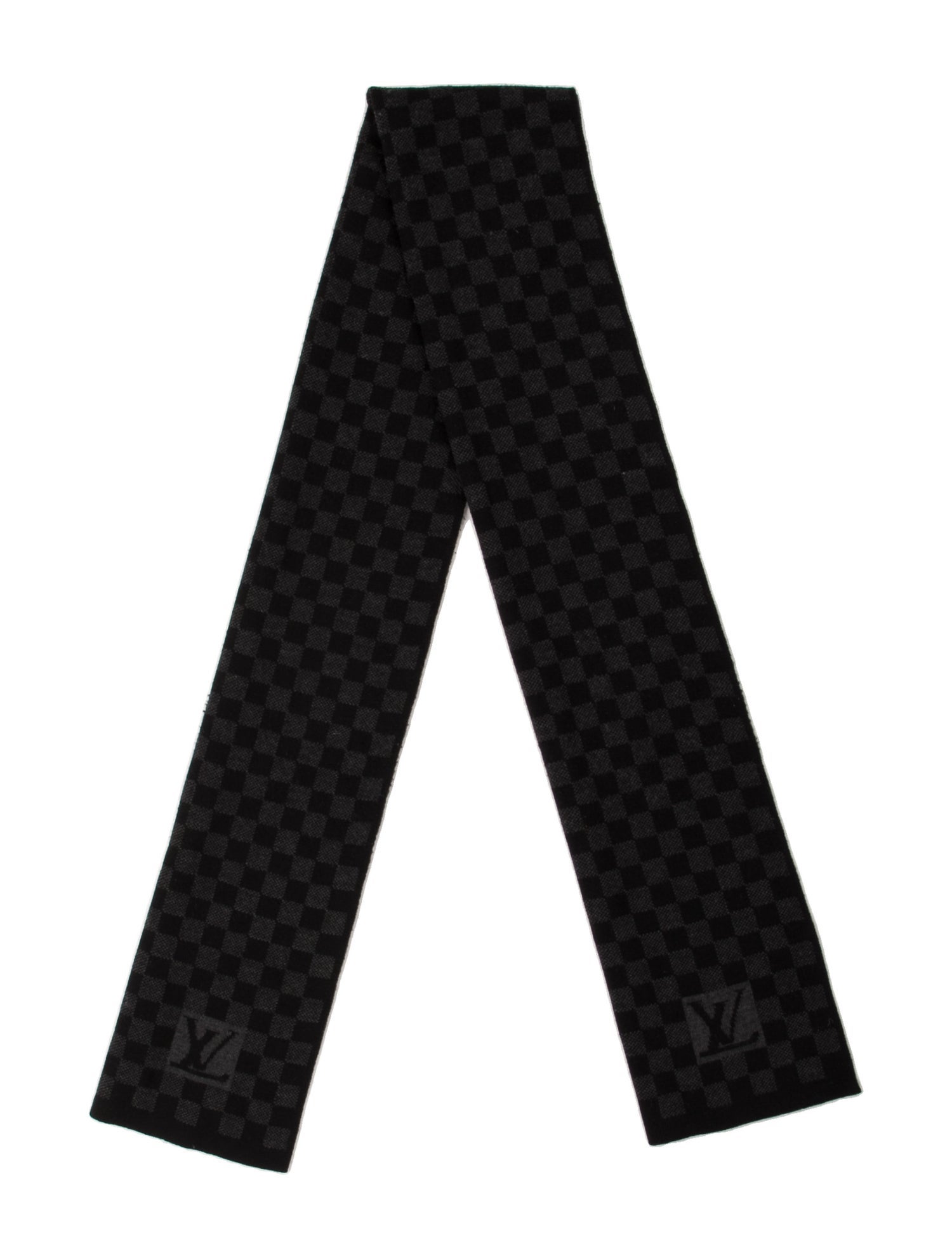 Louis Vuitton Wool Damier Graphite Pattern Scarf