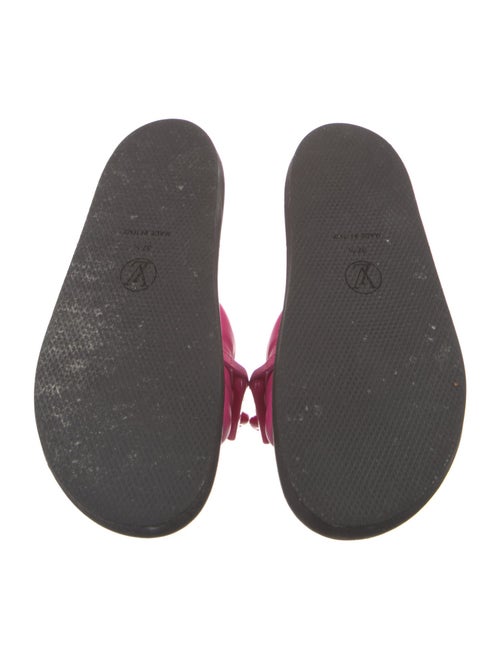 Louis Vuitton Leather Chain-Link Accents Slides