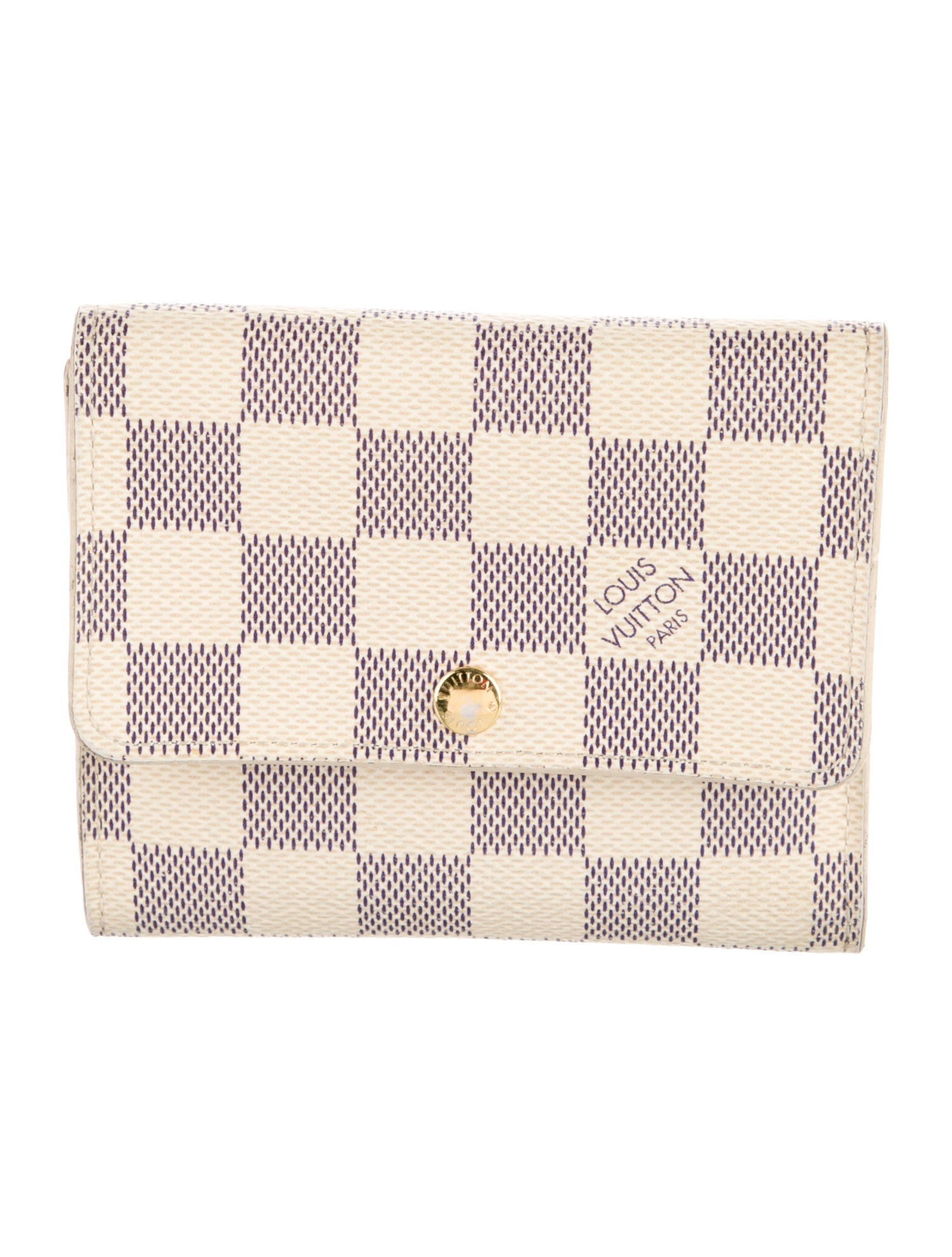 Louis Vuitton Damier Azur Pattern Coated Canvas Elise Wallet