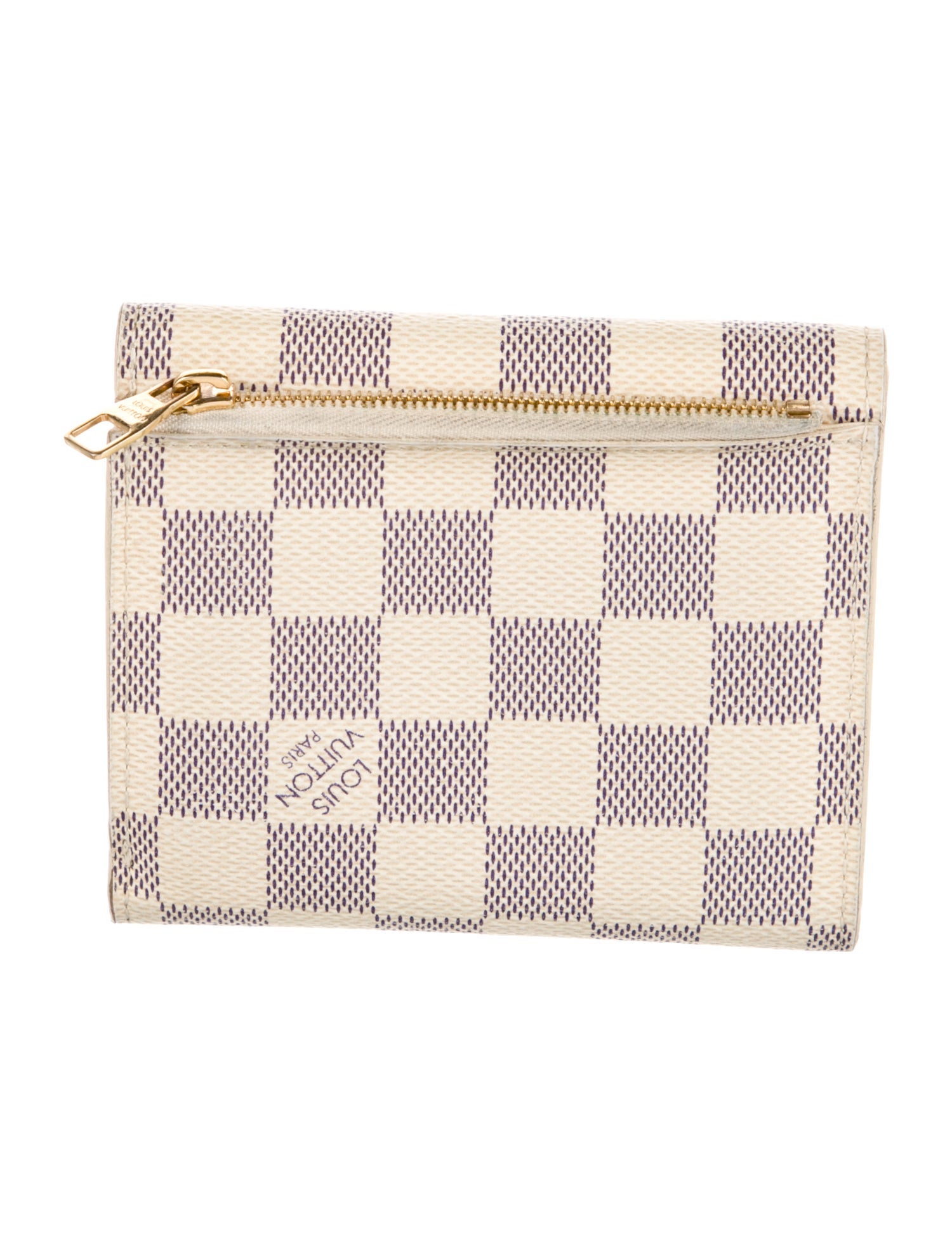 Louis Vuitton Damier Azur Pattern Coated Canvas Elise Wallet