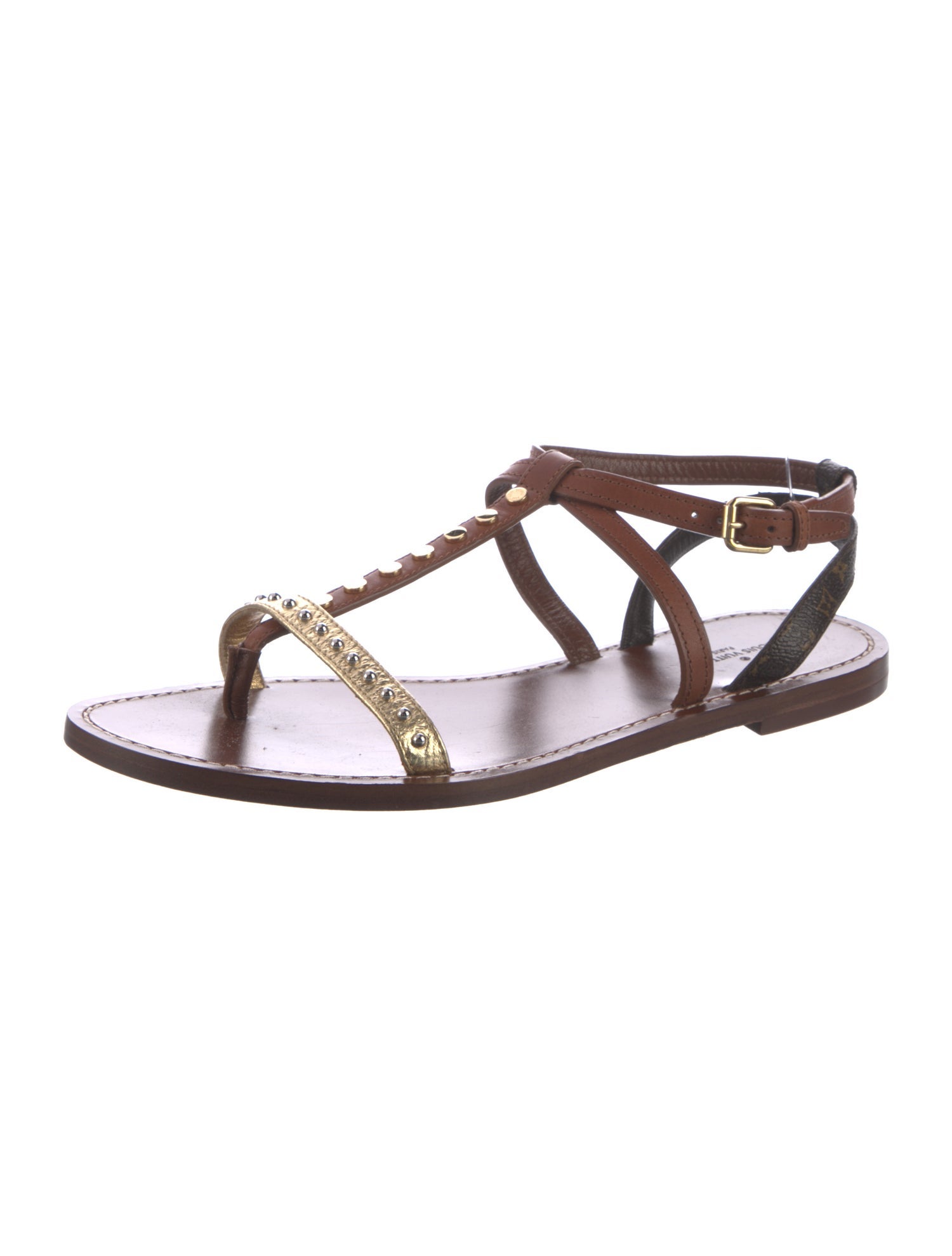 Louis Vuitton LV Monogram Leather Gladiator Sandals